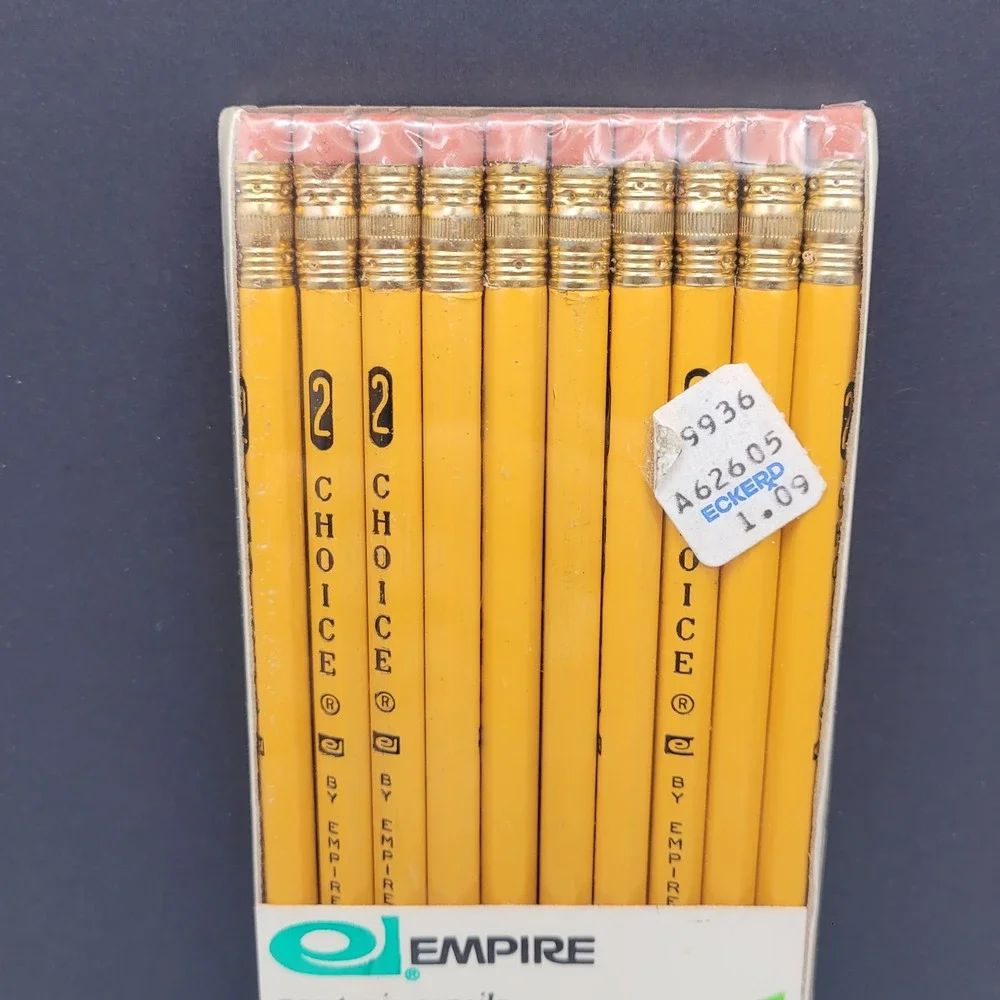 Empire CHOICE No 2 Pencils 10 Count NEW Yellow Non-Toxic USA Vintage 1980